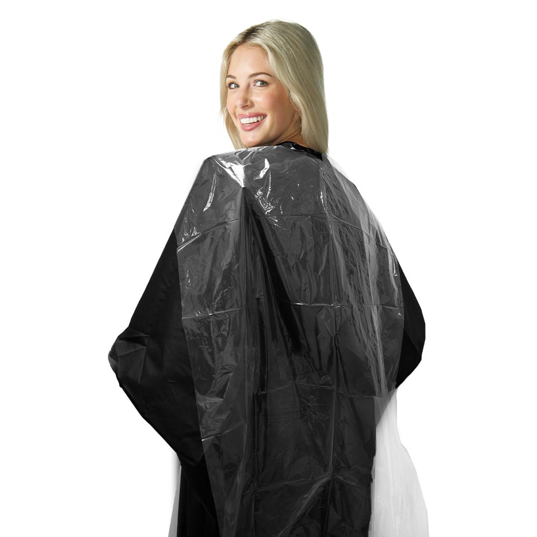 Colortrak Backwards Bib, Disposable Waterproof Cape, 24" x 38", 25 Count