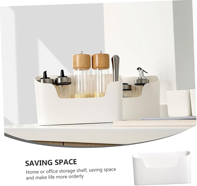 PRETYZOOM Multi-Function Hanging Storage Box for Kitchen and Bathroom Adhesive Wall-Mounted Organizer Refrigerator Side Shelf Space-Saving Container for Sundries and Cosmetics