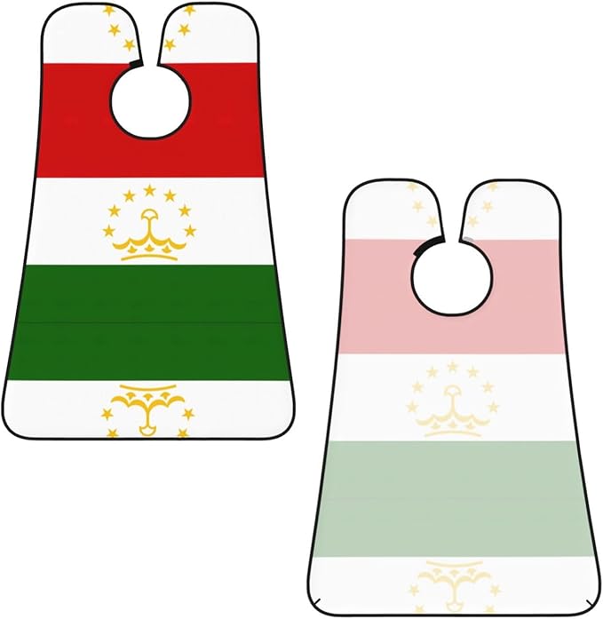 NOUZU Flag Of Tajikistan Print Beard Bib Apron For Men, Beard Hair Catcher For Men Shaving Trimming,Beard Cape Cloth
