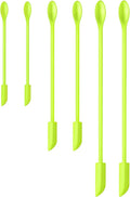 Silicone Spatula Set (6Pcs) - Mini Scraper Tool for Beauty & Food - Reach Every Last Drop, Multi-Size Spatulas for Makeup Jars, Lotion Bottles & Kitchen Containers (Green)