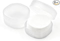 2 Pcs Portable Cotton Round Holder, Plastic Lightweight Cotton Round Dispenser, Small White Transparent Cottons Pads Holder for Makeup Remover Cottons Balls Powder Puff Floss Balls Beads Small Items