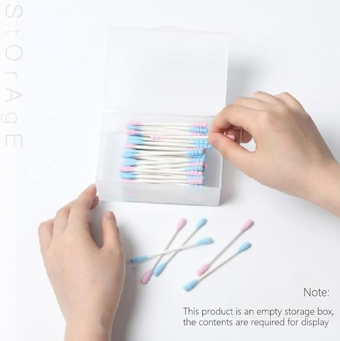 Sprigold travel transparent cotton pads/swabs large capacity storage box with PP(polypropylene) material, easy to use and take,beautiful design, muti-purpose, moisture-proof and dust-proof (Travel)