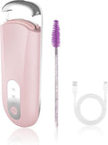 Hsenowi Heated Eyelash Curler for Natural Lashes 2 Level Adjustable Temperature Mini Electric Lash Curler Fast 3 Second Heat Up 24 Hours Long Lasting Curl (Pink Purple)