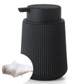 YAUKPH Striped Foaming Hand Soap Dispenser with Leak-Proof Pump for Bathroom and Kitchen Countertop 11oz Black