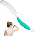Back Scrubber for Shower, 15.35" Long Handle Shower Brush for Body, Back Brush for Shower for Men Women, Long Handled Bath Sponge for Deep Clean, Exfoliating, Anti-Slip Curve Handled Back Scrubber