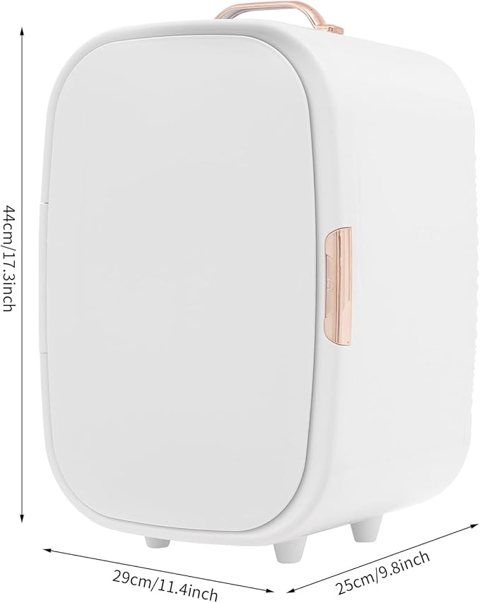 PLITEDDE Skincare Fridge, 12L Mini Fridge, Portable Makeup Refrigerator - Large Capacity, Cooling & Heating Dual-Function, Adjustable Space Layout, Low Noise for Bedroom, Office, Car, Dorm (White)