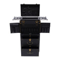 Rolling Lockable Makeup Train Case, Hairdressing Trolley Travel Organizer Tool Box Stylist Beauty Salon Cosmetic Luggage with Hair Dryer Holder for Barber Stores Hairdressing Colleges Homes