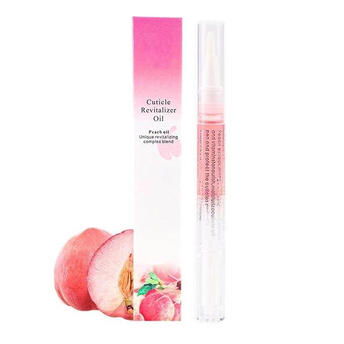 Yimart Set of 4pcs Peach Flavor Cuticle Revitalizer Oil Pen with Soft Brush,Nail Nutritional Cuticle Oil Pen For Anti-barb Finger Edge Nail Care Tool