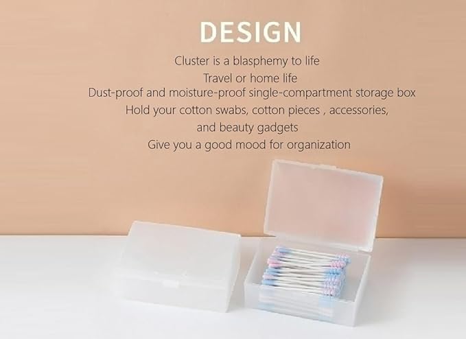 Sprigold travel transparent cotton pads/swabs large capacity storage box with PP(polypropylene) material, easy to use and take,beautiful design, muti-purpose, moisture-proof and dust-proof (Travel)
