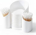 VIPTUVI White Cotton Pad Holder, 3-Compartment Open Top Cups