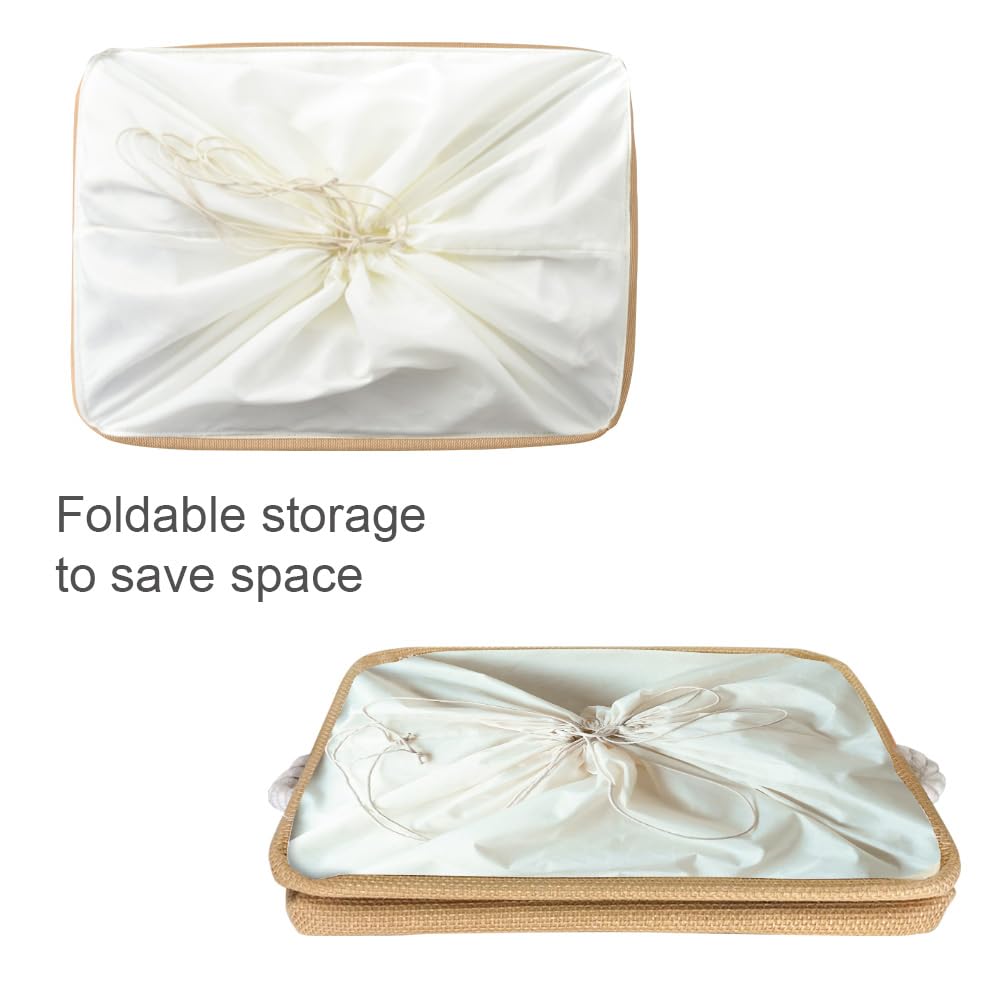 TheWarmHome Storage Bin for Shevles - Extra Jumbo 3Pack 20.5L×15.7W×13.8H inch Organization and Storage Basket for Organizing, Fabric Storage Cubes for Closet Shoe Linen Decorative (Beige)