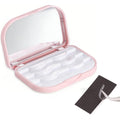 YiQiYi 3 Layer Eyelash Storage Case with Mirror Make Up Storage Box Pink
