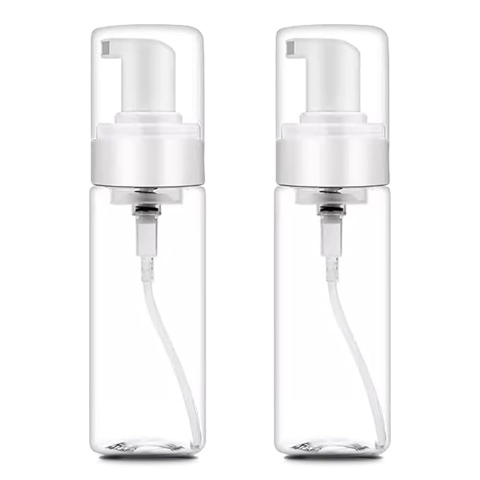 Autdor Foam Pump Bottle 3.5oz 2Pcs Foaming Soap Dispenser 100ml Foaming Spray Bottle Empty Travel Foam Bottle Clear Foam Dispenser for Hand Soap Toiletries Shampoo Lotion