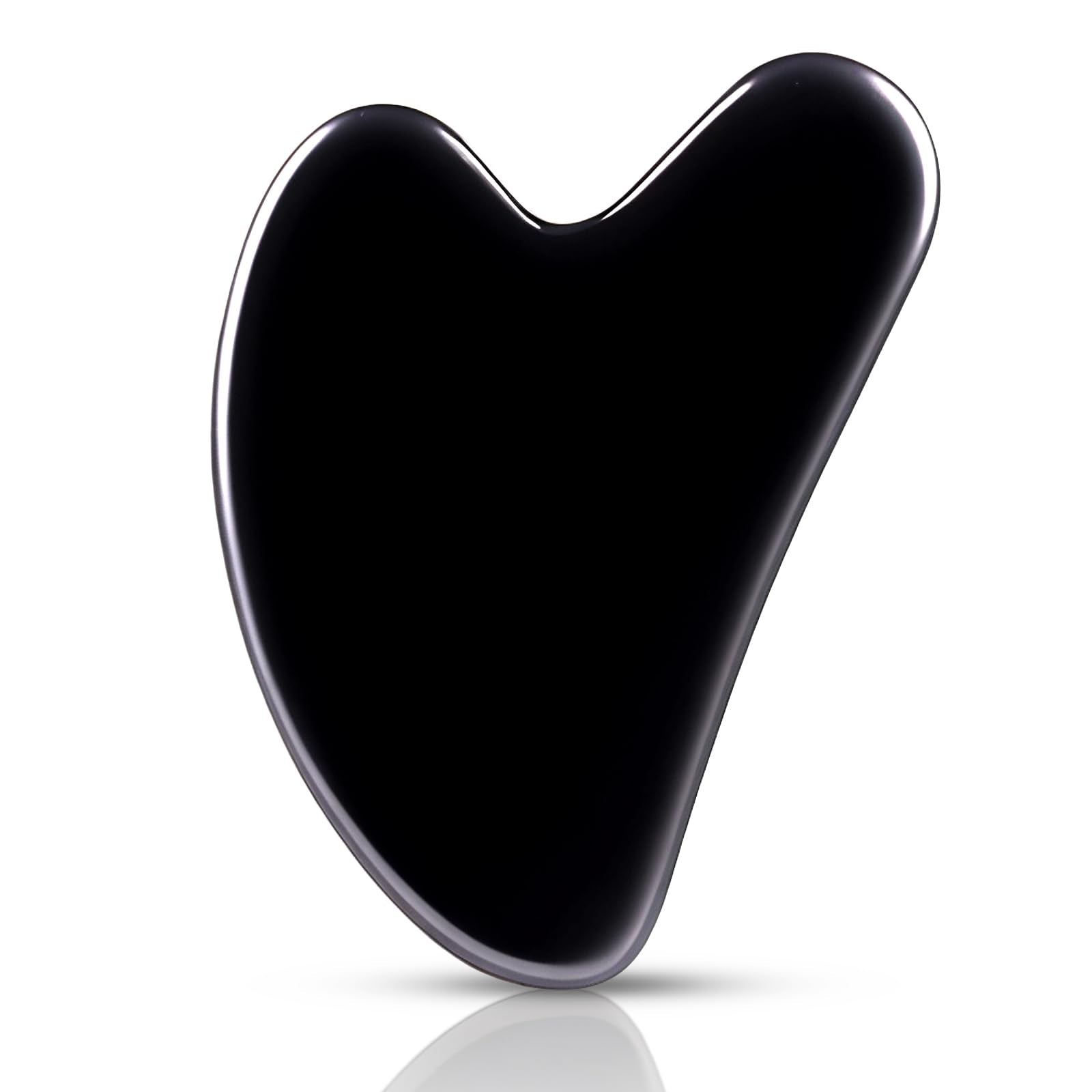 Contrybox Gua Sha Facial Tools, Obsidian Guasha Tool for Face & Eye Gua Sha Stone for Puffiness Reducing & Jawline Sculpting Face Stone Gua Sha Tools for Skin Care Woman GuaSha Stone Tool, Black