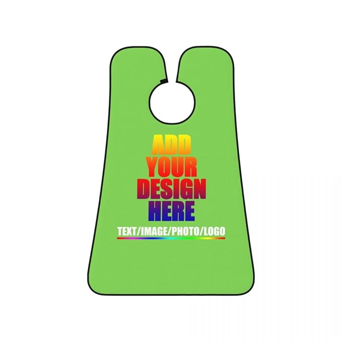 Custom Beard Apron for Men Personalized Gift with Name Image Picture Text Beard Shave Cape Customized Beard Trimming Catcher Bib for Bathroom Neon Green