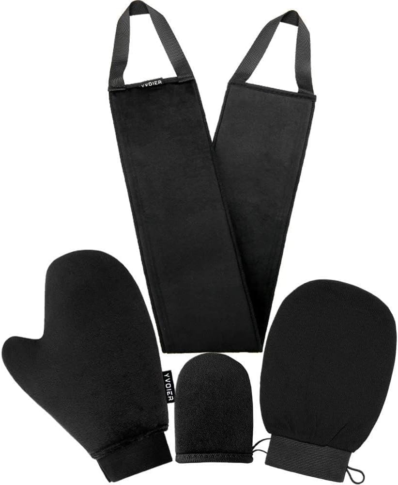 Yvoier Self Tanning Mitt Applicator - Elastic Wrist Tan Mitt Applicator Microfibre Tanning Lotion Applicator Self Tanning Glove Sunless Tanning Mitt Streak Free Tan for Tanner Spray Mousse Lotions