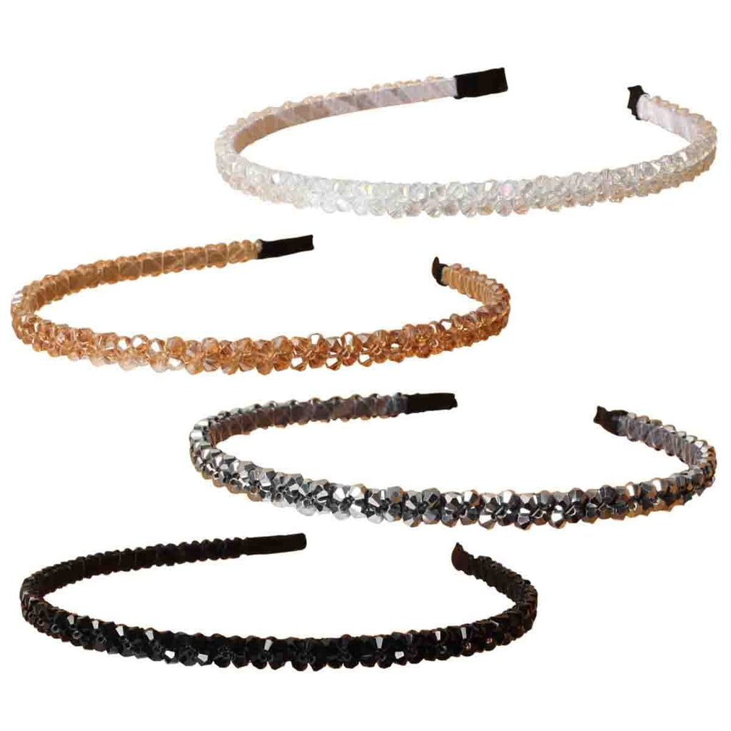 Cuizhiyu Crystal Rhinestone Headbands for Women Girls 4Pack (Color A)