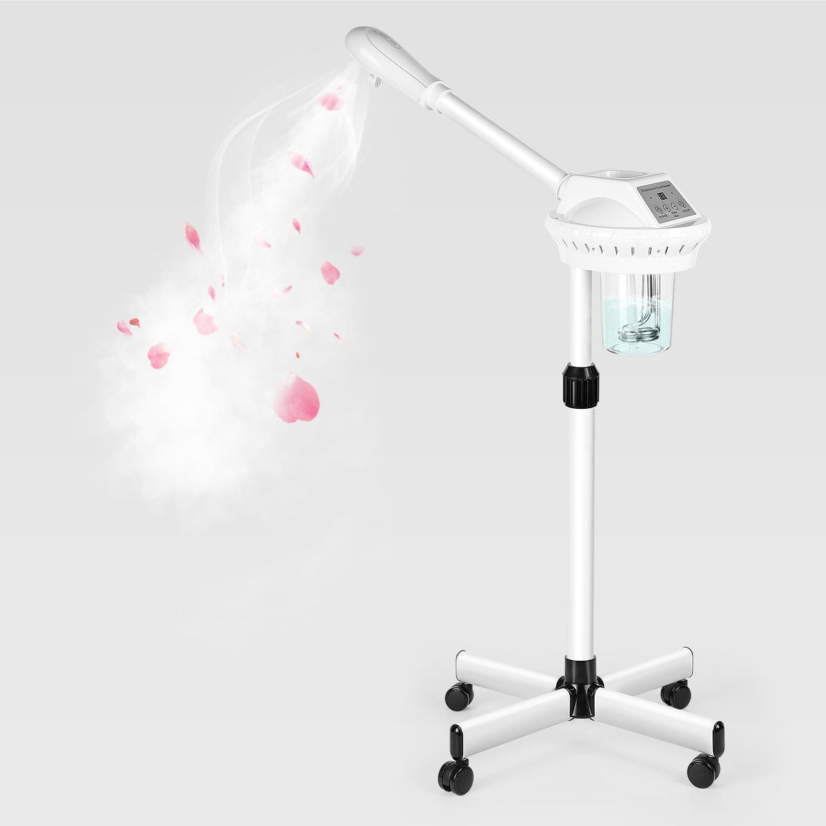 Niuadage Professional Facial Steamer,Ozone Face Steamer on Wheels (Pink)