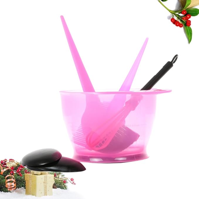 Hair Dye Tools Kit 5-Piece Hair Coloring Set with Mixing Bowl Brush Comb Earmuffs for Salon and Home Use Tinting Supplies