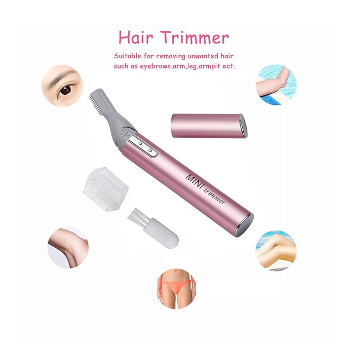 Mini Rotatable Lady Shaver Electric Bikini Facial Precision Trimmer Eyebrow Shaper Razor Kit Underarm Leg Body Hair Remover(Battery Operated) …