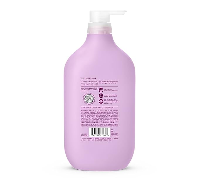 method Body Wash, Berry Balance - Leaves Skin Feeling Soft & Moisturized, Made Without Parabens, Notes of Acai, Mulberry & Goji Berry, 28 Fl Oz