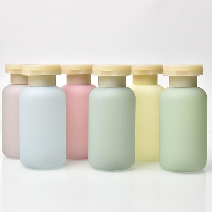 Travel Shampoo Bottles for Toiletries, Leak Proof Travel Size Toiletries Bottle Containers for Shampoo and Conditioner, Reusable Squeeze Bottles, Essentials Accessories (Garden Series, 3.4oz, 4Pcs)