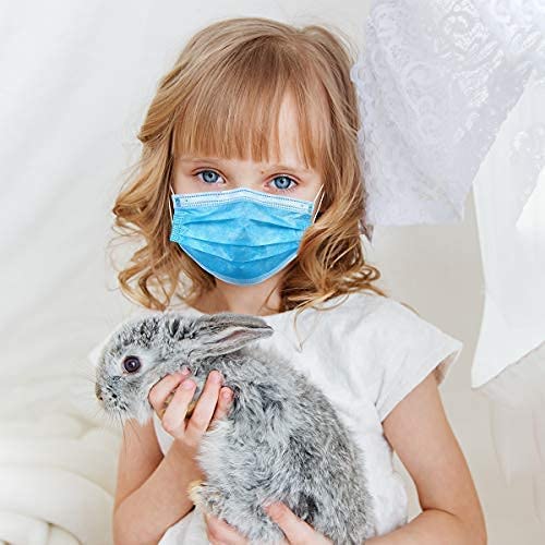 Wecolor 100 PCS Blue Masks, Disposable Face Mask, 3 Ply Protection Masks