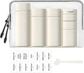 Sprigold 5 Pack Brief and Fashion Travel Bottles TSA Approved, BPA Free Travel Size Containers Refillable Squeeze Bottles for Cosmetic Shampoo Cream Conditioner … (Ancient Nordic Antique White)