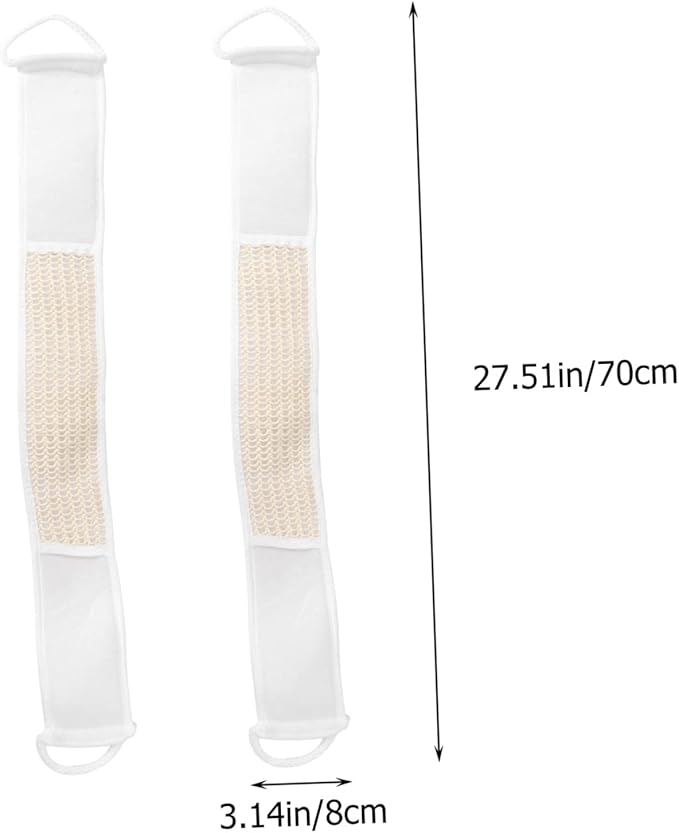 VALICLUD Exfoliating Back Scrubber Wash Strip 2pcs Set Double-Sided Body Scrub Bath Bands for Deep Cleansing and Skin Care