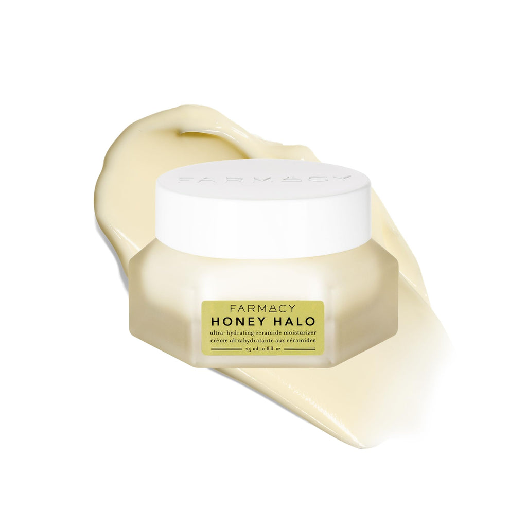 Farmacy Ceramide Face Moisturizer - Honey Halo Hydrating Facial Moisturizer for Dry Skin - Plumps, Soothes + Restores Skin with Potent Ceramides + Buckwheat Honey for a Dewy, Healthy Glow (25ml)