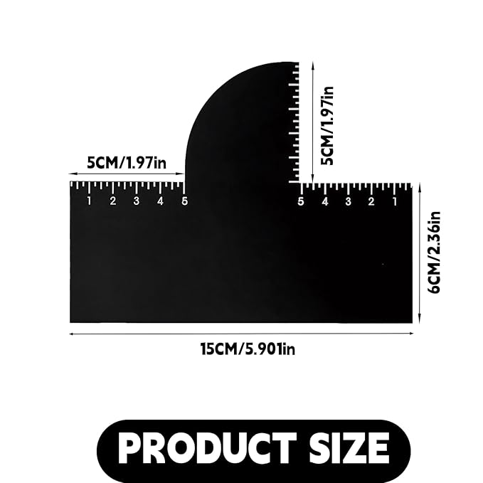 Ocoullow Enhancement Card for Barbers with Measurement Indicators, Reusable Hairline Shaping Tool, Color Spray Edge Line Up Tool, Barber Accessories for Precise Hairline & Beard Styling - Black