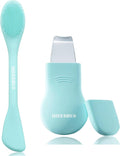 Blackhead Remover Tool,Black Head Remover for Face Nose-2 in 1 Pore Cleaning Brush Face Scrubber Skin Care Scraper Mask Applicator Spatula for Men Women Pore Cleansing (Blue)