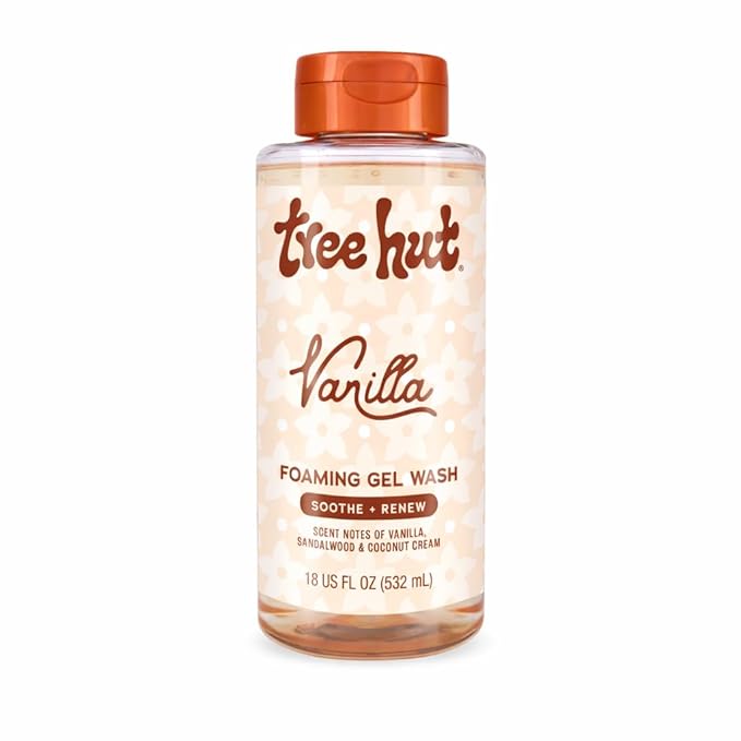 Tree Hut Vanilla Body Wash, Hydrating & Moisturizing Shower Gel with Shea Butter & Essential Oils, Soft Smooth Glowing Skin, Gentle Cleanser For All Skin Types, Self Care Gifts for Women, 18 Fl Oz