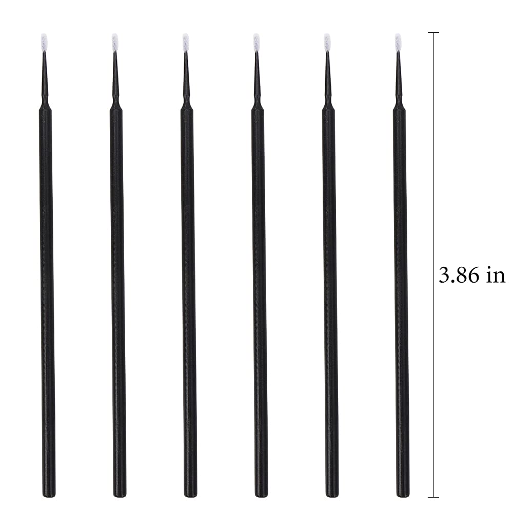 300 PCS Eyelash Extension Supplies Kit Disposable Micro Brush Eyebrow Spoolies Lip Stick Brush Mascara Wand Applicator Makeup Brush Tool (White Black Gold Sets)