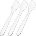 3pcs Mini Stainless Steel Makeup Spatula, Reusable Cosmetic Cream Spatulas Spoon, Skincare Scoop Applicator Facial Massage Beauty Tools for Mixing and Sampling Face Eye Cream- Silver