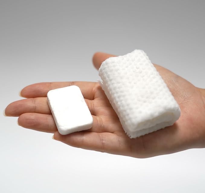 20 pcs Compressed Towels for Travel, HOMIOVE Portable Thick Disposable Compressed Face Washcloths, Large Camping Cotton Soft Reusable Compression Towels for Home Hotel Guests Salon Outdoor Activities
