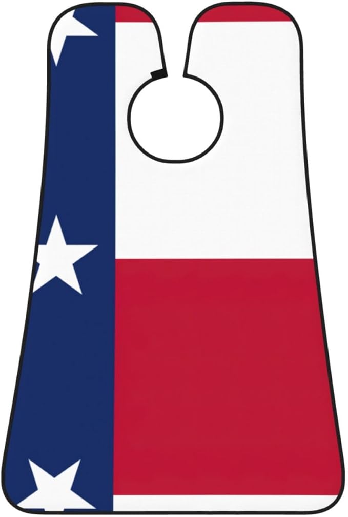 NOUZU Flag Of Texas Print Beard Bib Apron For Men, Beard Hair Catcher For Men Shaving Trimming,Beard Cape Cloth