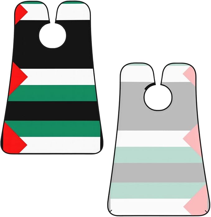 NOUZU Palestine Flag Print Beard Bib Apron For Men, Beard Hair Catcher For Men Shaving Trimming,Beard Cape Cloth