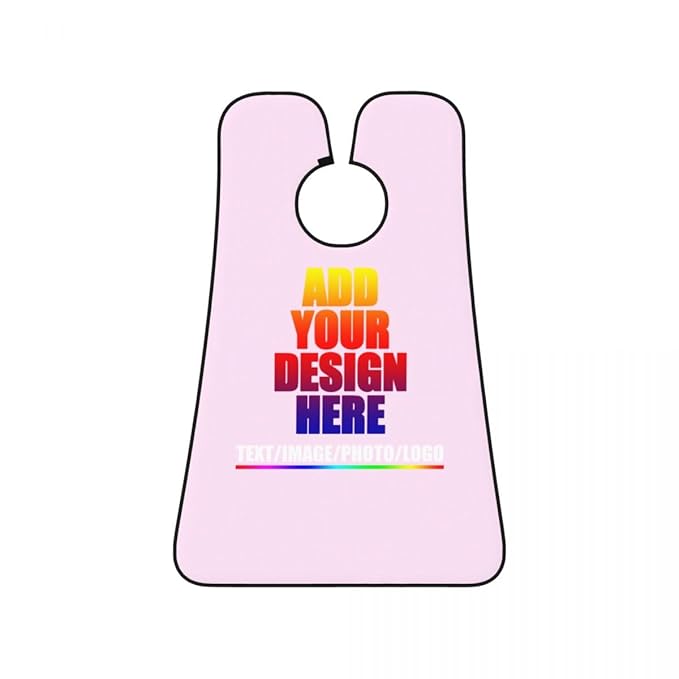 Custom Beard Bibs Apron Personalized Beard Hair Catcher Add Photo Picture Text Waterproof Beard Shave Cape for Shaving Trimming for Birthday Father's Day Gifts Light Pink