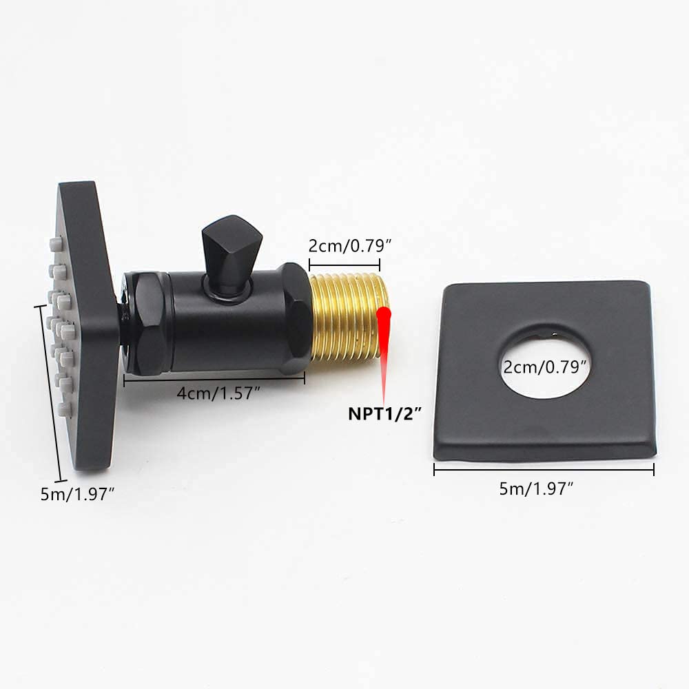 Backnets Shower Body Spray Solid Brass Massage Jets Wall Mount, Matte Black Showerhead Can Swivel, Flow Can Be Controlled (4pcs, Matte Black)