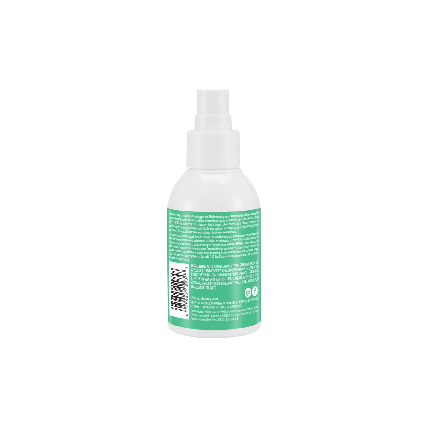 Freeman Flirty Feet Instant Foot Peeling Spray, Foot Mask, 4 fl oz