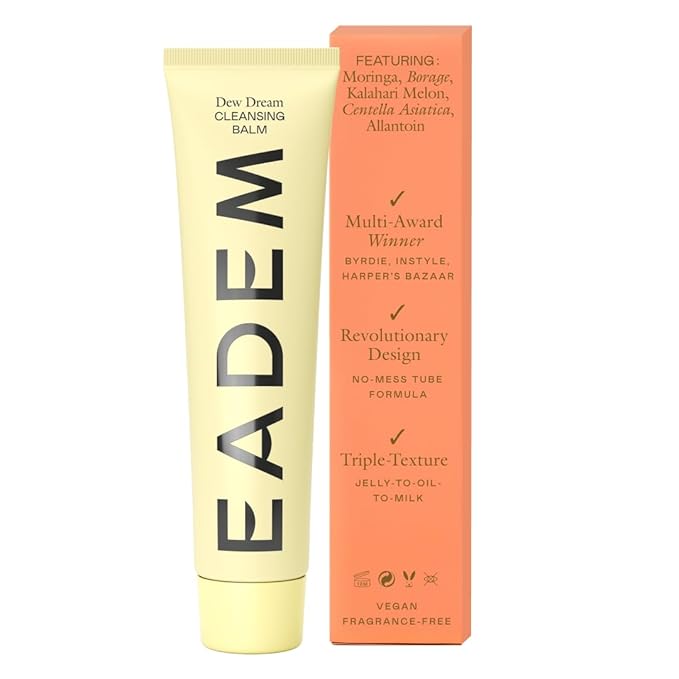 EADEM Dew Dream Hydrating Cleansing Balm & Makeup Remover with Moringa & Tiger Grass, Facial Cleanser & Skincare Moisturizer, Skin Care Make Up Remover Balm, 3.4 oz