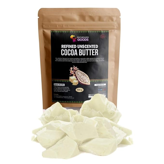 Motherland Goods 100% Raw Unrefined Organic Ivory Shea Butter, For All SkinTypes, Spread Easy to Moisturize Dry Skin, DIY Skincare like Body Butters and Hair Care (8 Oz)