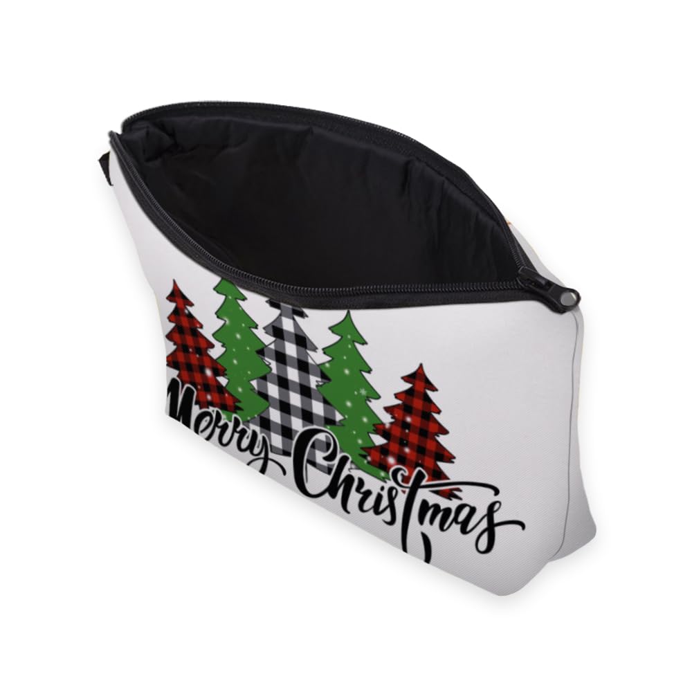 Loomifang Small Makeup Bag Cosmetic Bag for Women, Pretty Design Organizer Case with Zipper Closure, Lightweight and Water-Resistant Make Up Bag - 8.65"x 5.35" x 7.08"（Merry Christmas）