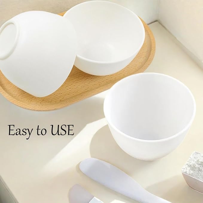 10 Pack Silicone Face Mask Mixing Bowls - Microwave & Freezer Safe, Non-Stick Esthetician Bowls for DIY Skincare, Clay Masks, Hair Color, 3.3-inch Esthetician Supplies(White)