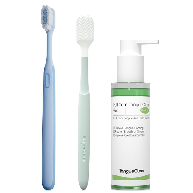 Soft Manual Toothbrush and Oral Mucosa Cleaning Combo