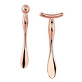 luzen 2Pcs Alloy Metal Eye Cream Applicator Wand Stick Mask Spatula Face Mask Eye Cream Massager Tool for Facial Massage, Reduce Puffiness, Cosmetic Beauty Tools (2 Styles), Rose Gold