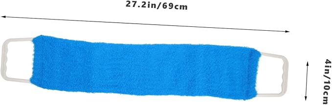 HONITANO Double-Sided Back Scrubber Strap for Shower Bath Towel Natural Exfoliating Massage Belt for Men and Women 27.16In Length for Smooth Skin and Improved Circulation