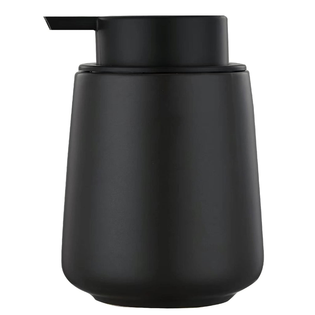 12Oz Black Soap Dispenser - Modern Ceramic Lotion Hand Soap Dispenser with Easy-to-Press Black Pump, Reusable and Refillable Liquid Dish Soap Dispensers for Bathroom & Kitchen