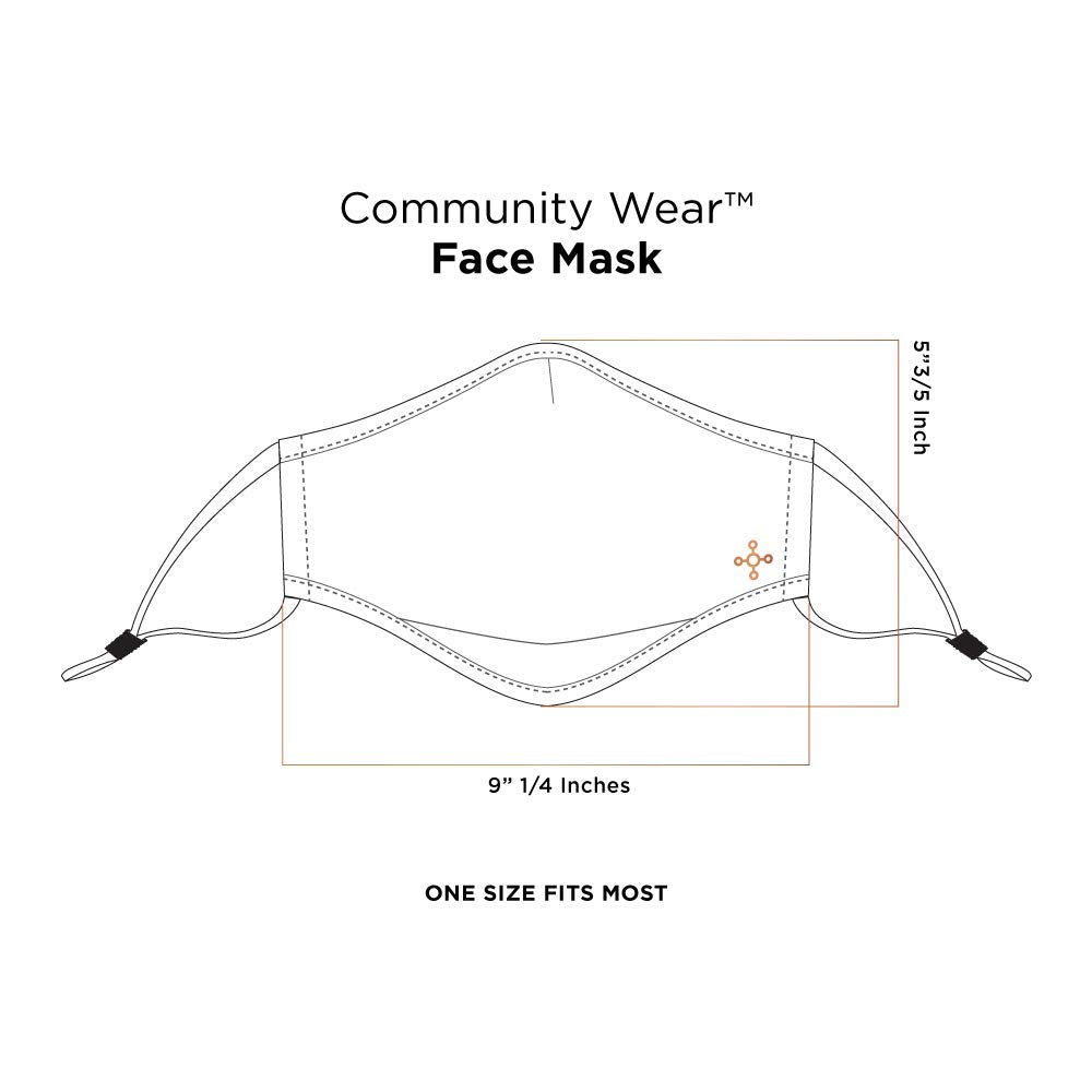 Tommie Copper Community Wear Face Masks I Double Lined, Copper Infused, Ear Straps & Nose Wire, Face Covering (Pack of 2)